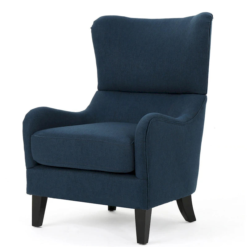 Fauteuil d'appoint à oreilles haut dossier 27" bleu marine