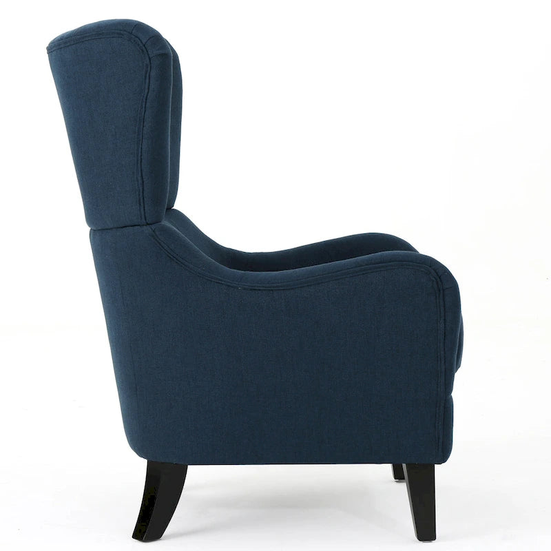 Fauteuil d'appoint à oreilles haut dossier 27" bleu marine