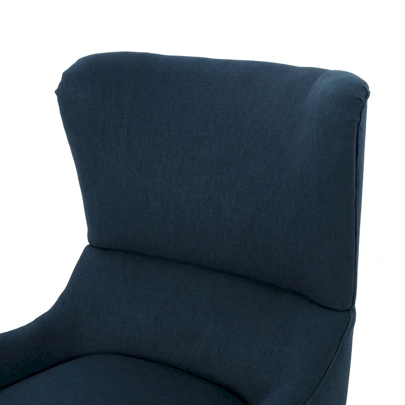 Fauteuil d'appoint à oreilles haut dossier 27" bleu marine