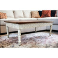 Table basse en bois massif marron et ivoire de 48 po