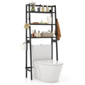 Étagère de rangement 3 niveaux à poser au-dessus des toilettes avec tablettes ajustables