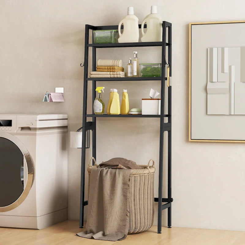 Étagère de rangement 3 niveaux à poser au-dessus des toilettes avec tablettes ajustables
