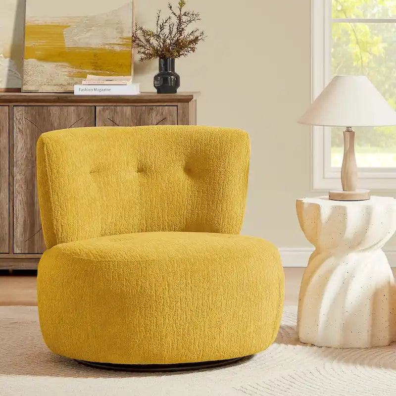 Fauteuil pivotant d'appoint en flanelle