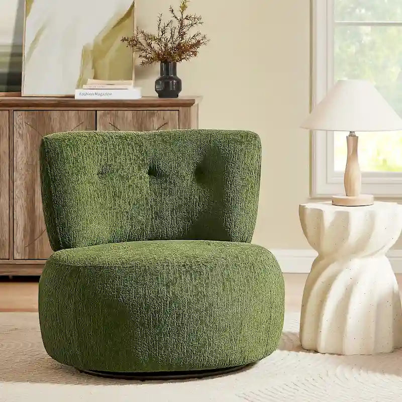 Fauteuil pivotant d'appoint en flanelle