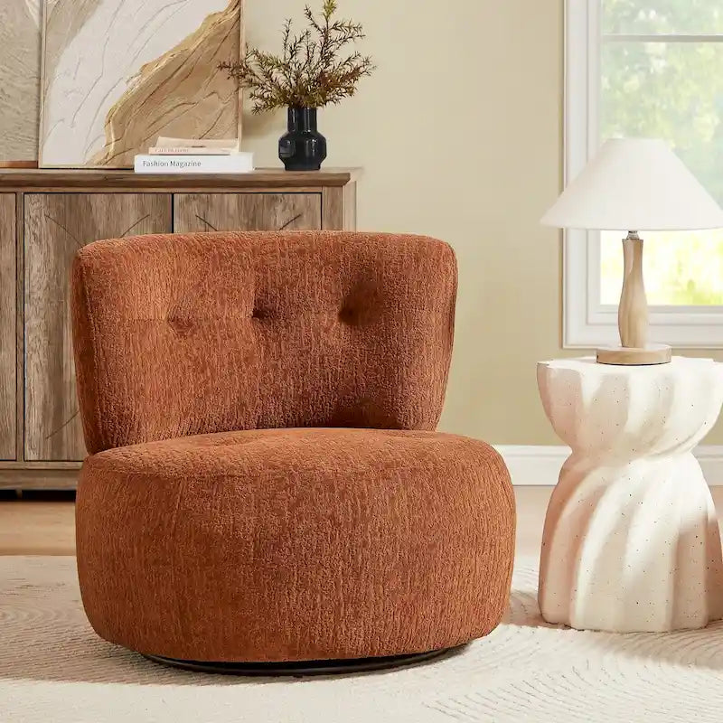 Fauteuil pivotant d'appoint en flanelle