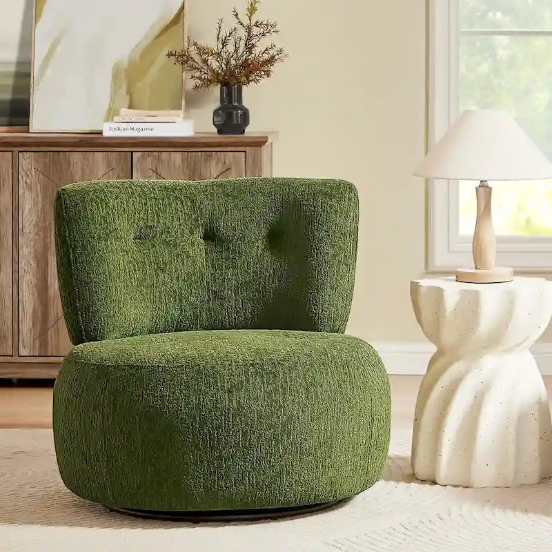 Fauteuil pivotant d'appoint en flanelle