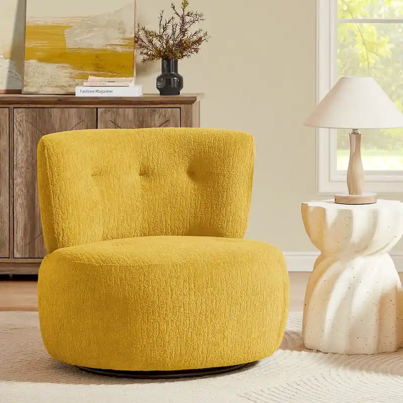 Fauteuil pivotant d'appoint en flanelle