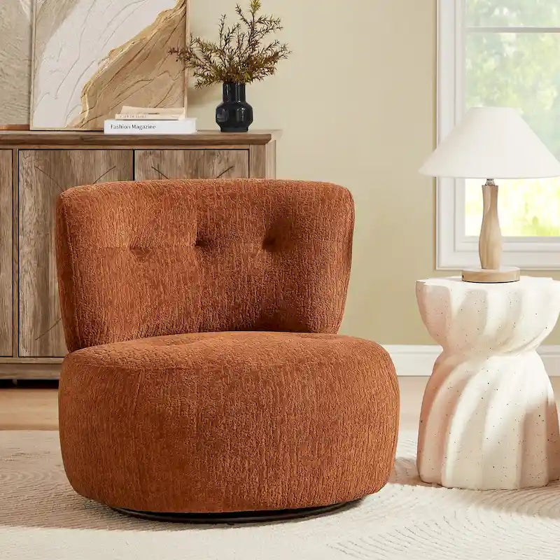 Fauteuil pivotant d'appoint en flanelle