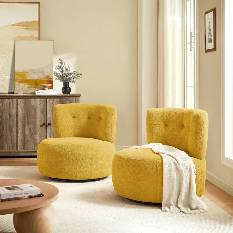 Fauteuil pivotant d'appoint en flanelle
