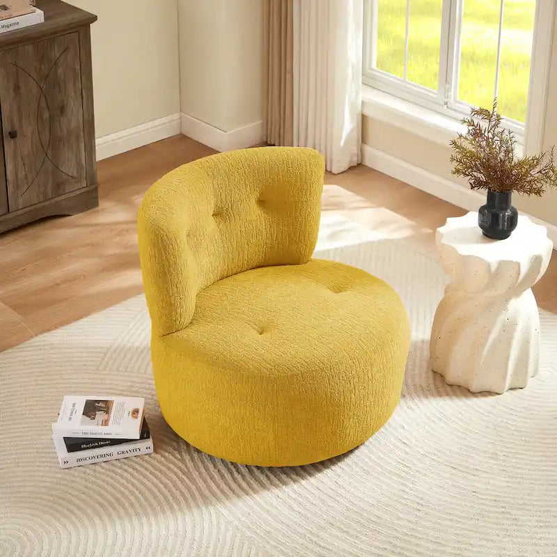 Fauteuil pivotant d'appoint en flanelle