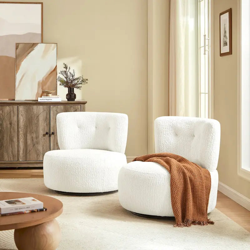 Fauteuil pivotant d'appoint en flanelle