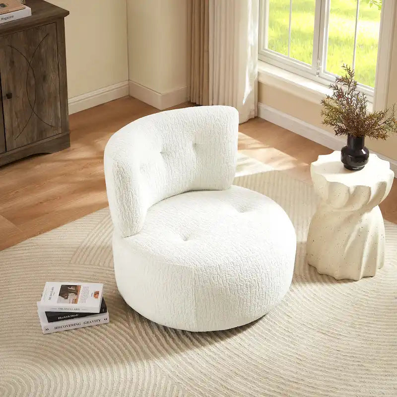 Fauteuil pivotant d'appoint en flanelle