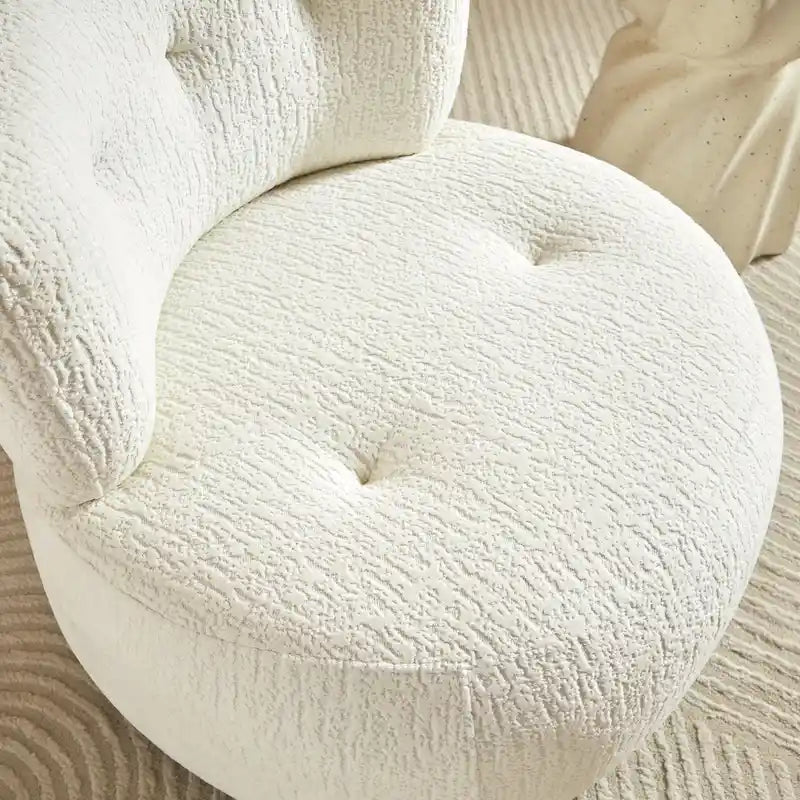 Fauteuil pivotant d'appoint en flanelle