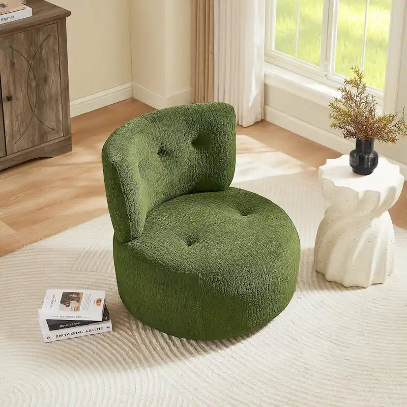 Fauteuil pivotant d'appoint en flanelle