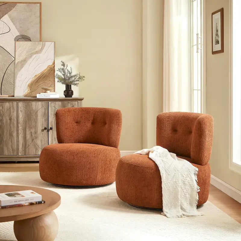 Fauteuil pivotant d'appoint en flanelle