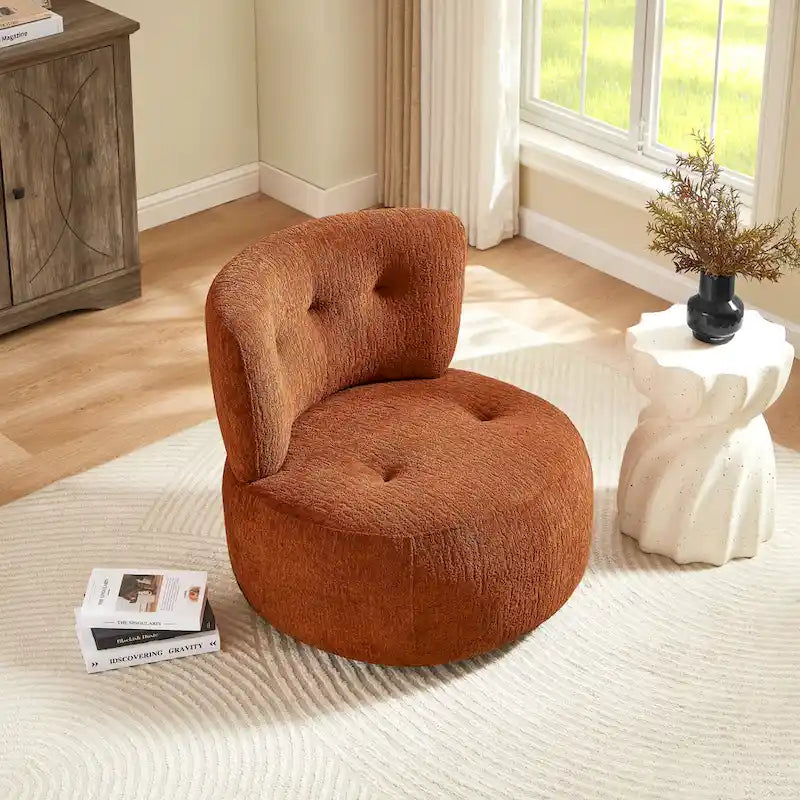 Fauteuil pivotant d'appoint en flanelle