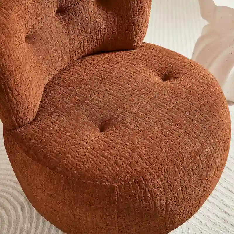 Fauteuil pivotant d'appoint en flanelle