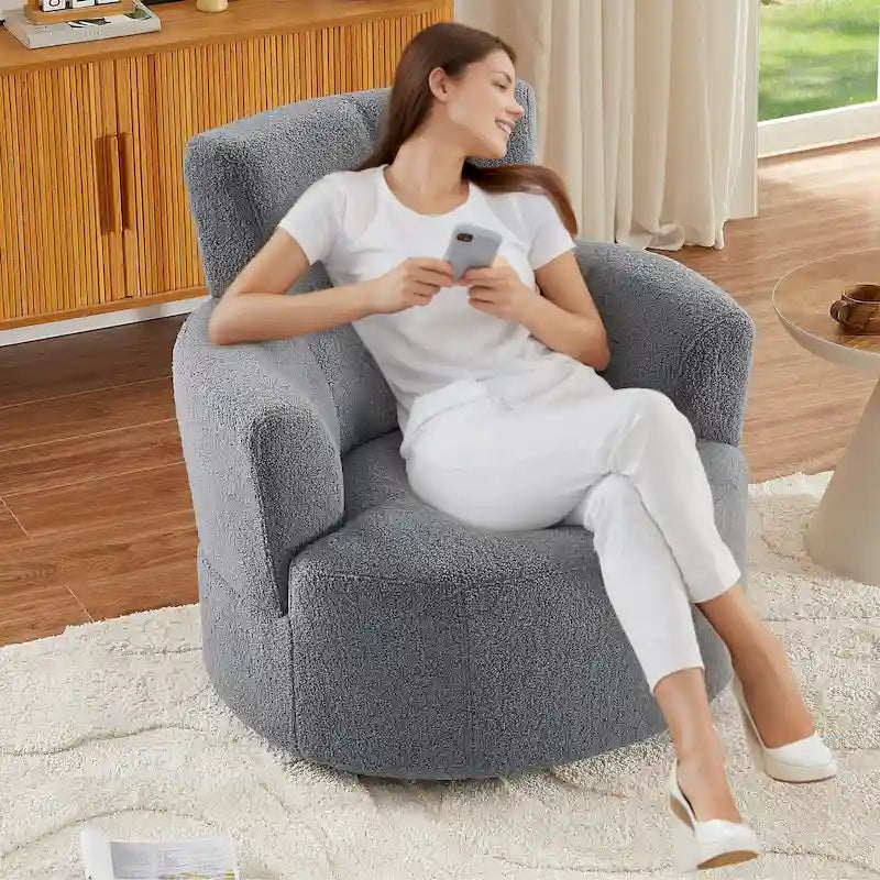 Fauteuil club pivotant à 360° avec appuie-tête réglable