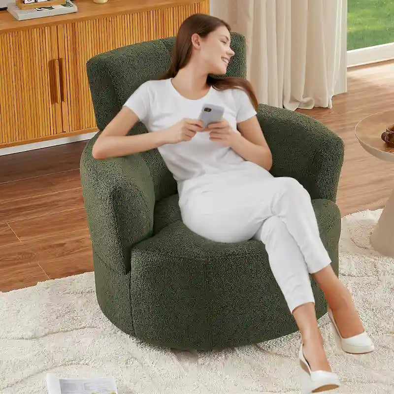 Fauteuil club pivotant à 360° avec appuie-tête réglable