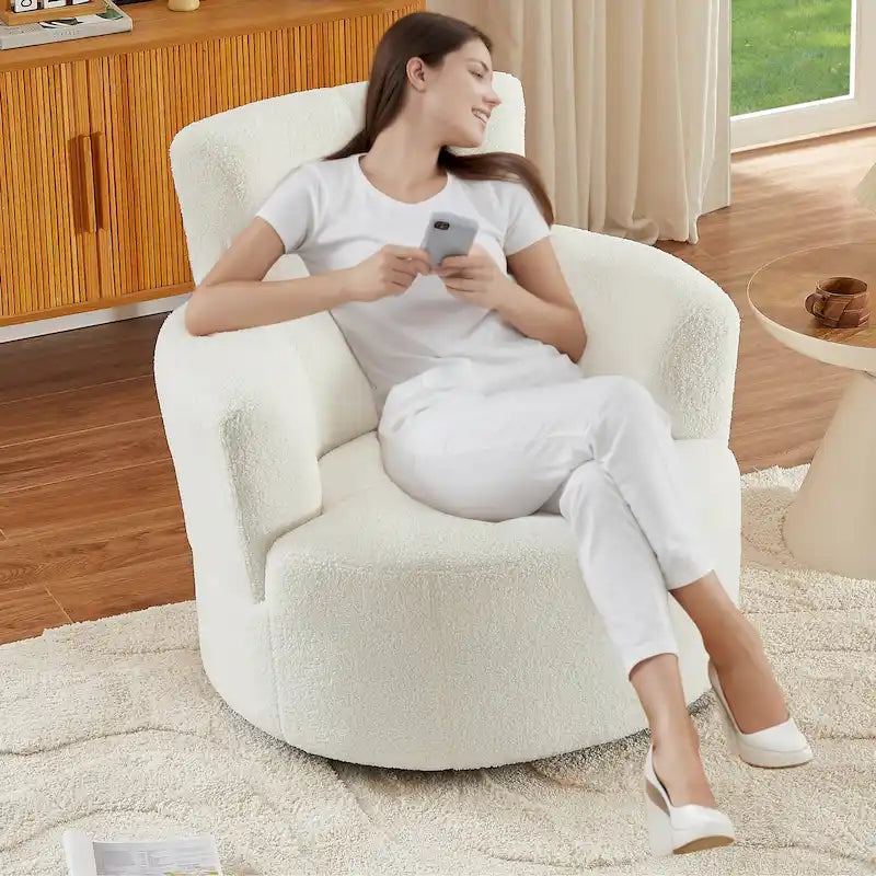 Fauteuil club pivotant à 360° avec appuie-tête réglable