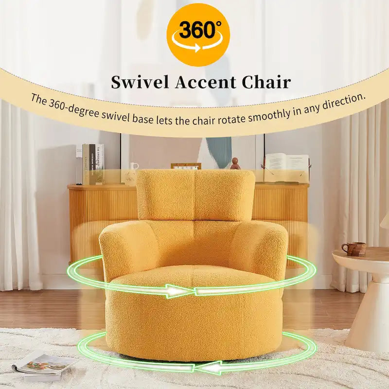 Fauteuil club pivotant à 360° avec appuie-tête réglable