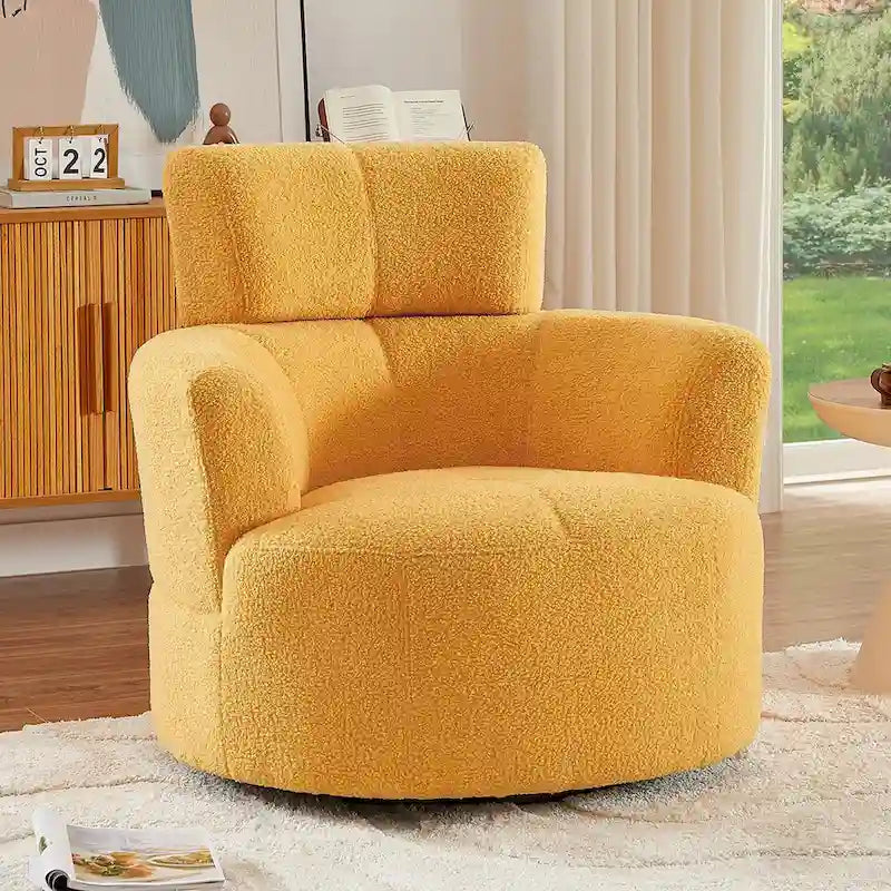 Fauteuil club pivotant à 360° avec appuie-tête réglable