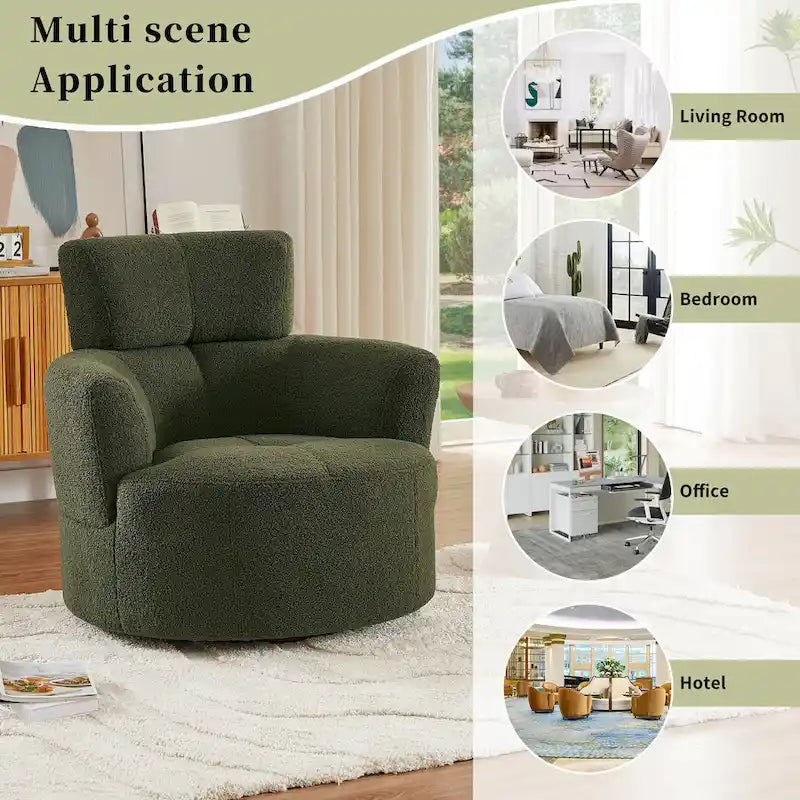 Fauteuil club pivotant à 360° avec appuie-tête réglable