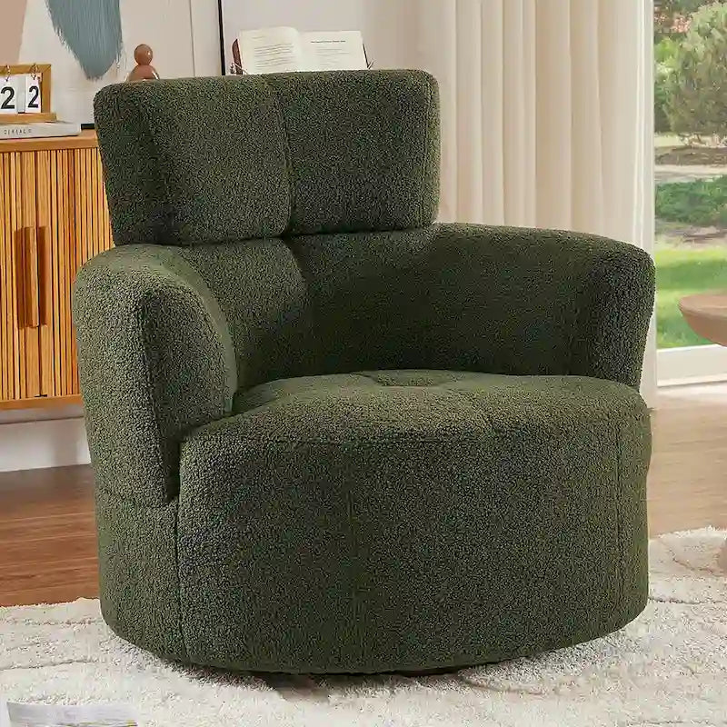 Fauteuil club pivotant à 360° avec appuie-tête réglable