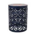 Table d'appoint intérieure en dentelle avec plateau en mosaïque de carreaux