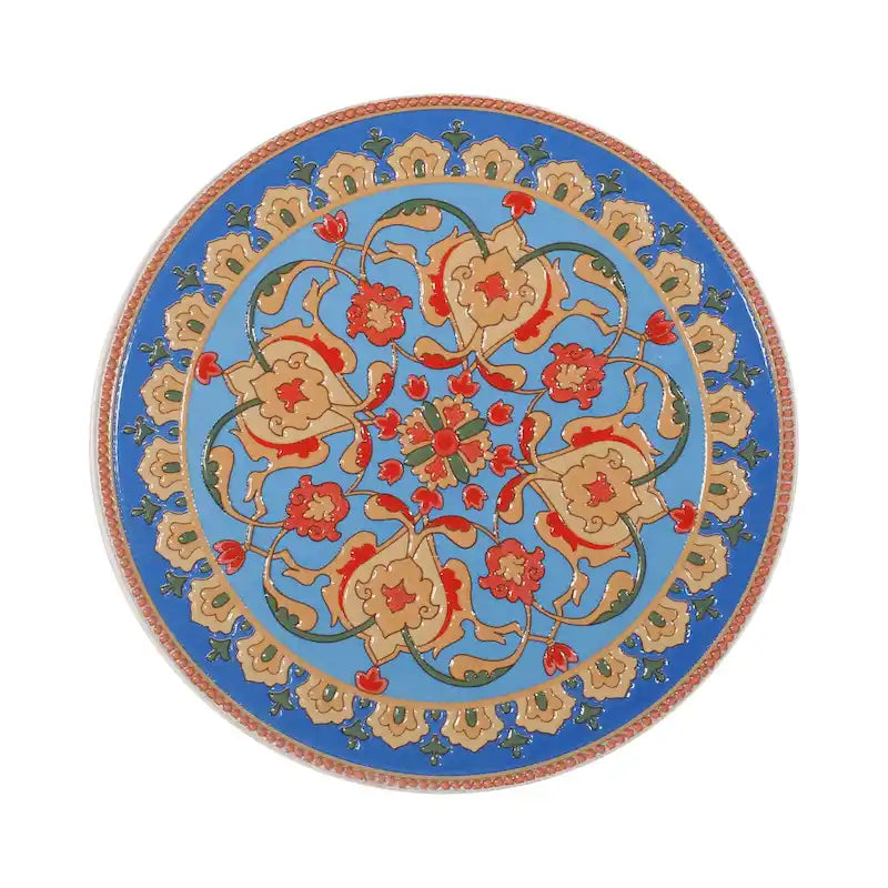 Table d'appoint intérieure en dentelle avec plateau en mosaïque de carreaux