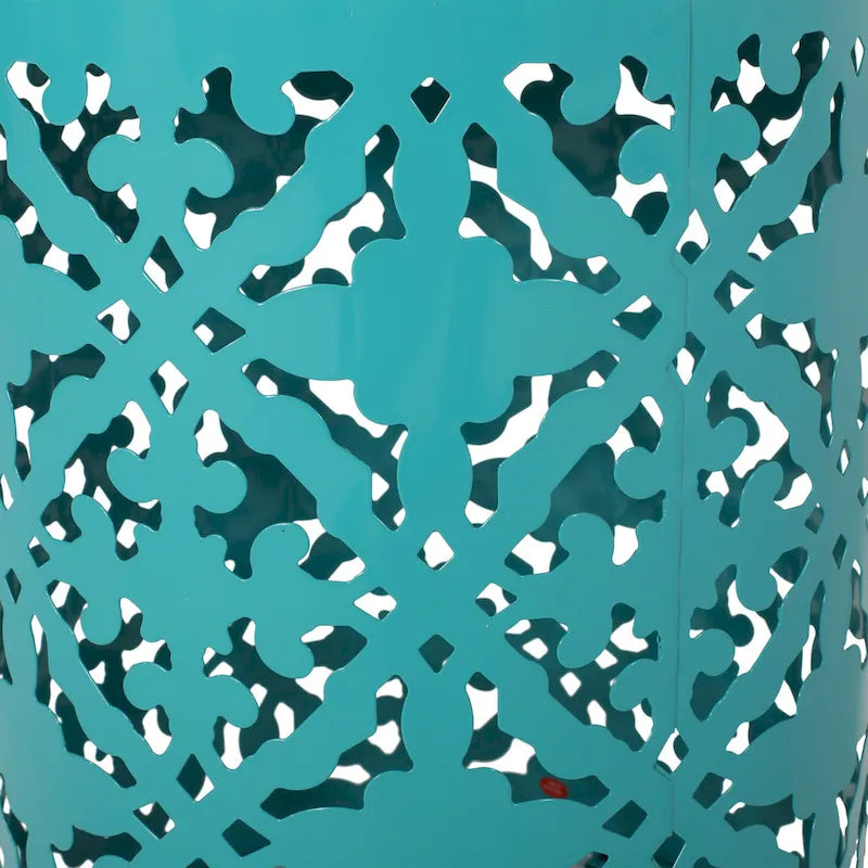 Table d'appoint intérieure en dentelle avec plateau en mosaïque de carreaux