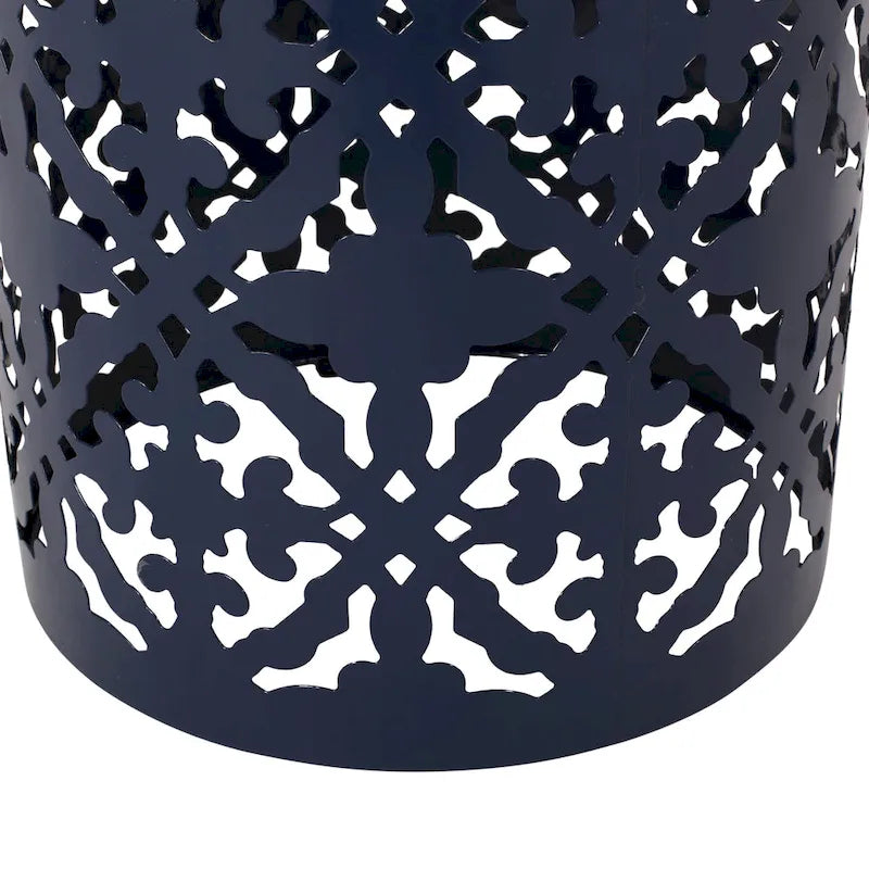 Table d'appoint intérieure en dentelle avec plateau en mosaïque de carreaux