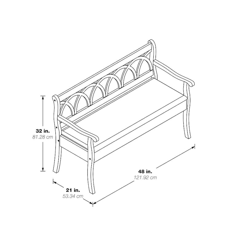 Banc de rangement – Cadre noir antique avec coussin de siège beige