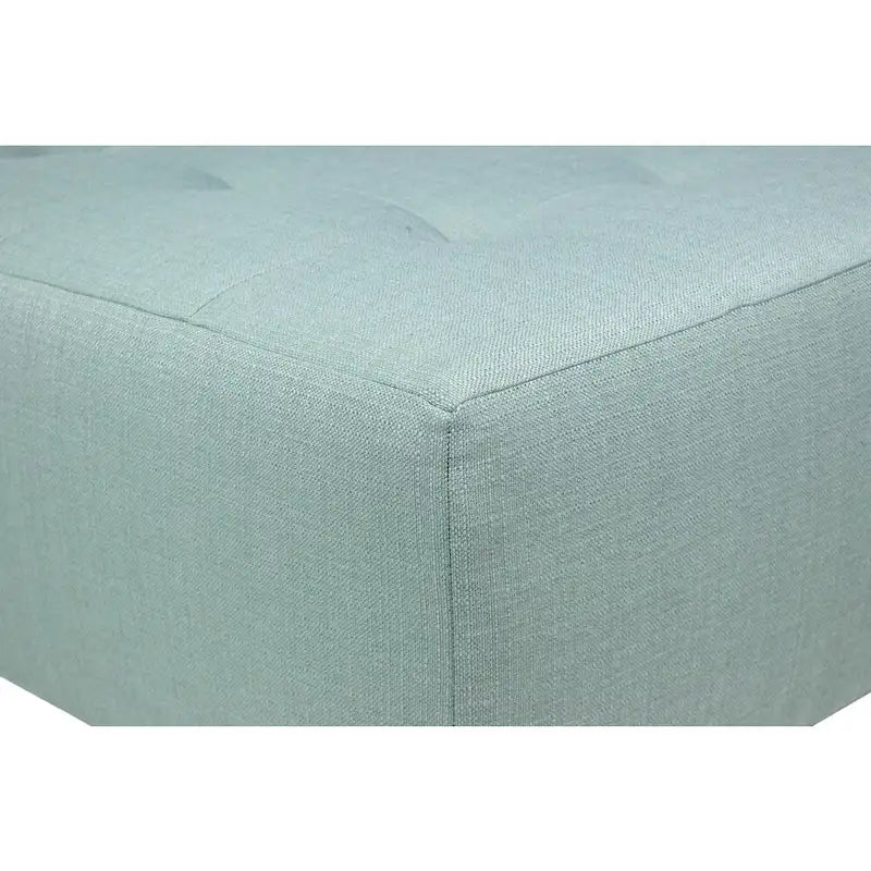 Pouf carré tapissé capitonné bleu