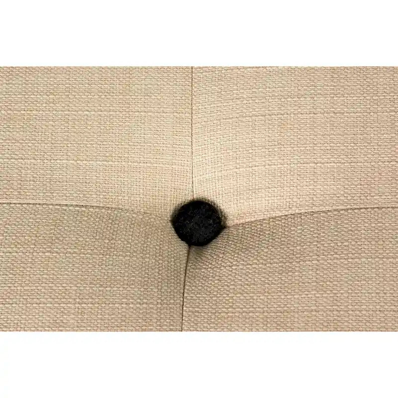 Pouf carré tapissé capitonné bleu