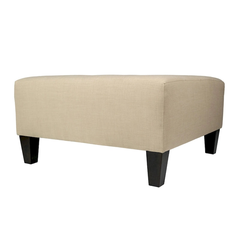 Pouf carré tapissé capitonné bleu