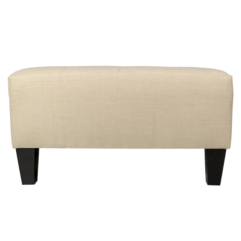 Pouf carré tapissé capitonné bleu