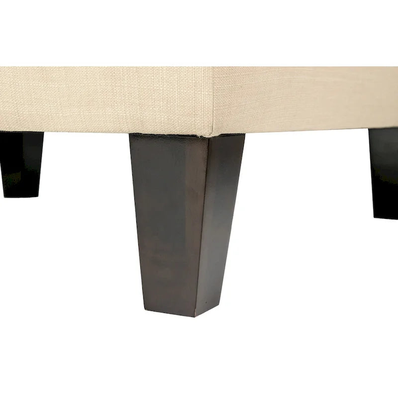 Pouf carré tapissé capitonné bleu