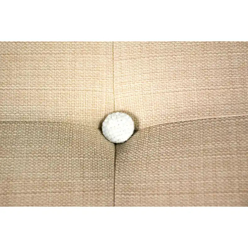 Pouf carré tapissé capitonné bleu