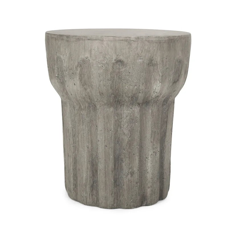 Table d'appoint décorative en béton léger intérieur/extérieur – 40 cm (L) x 46,5 cm (H)