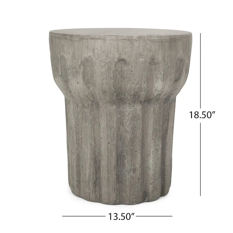 Table d'appoint décorative en béton léger intérieur/extérieur – 40 cm (L) x 46,5 cm (H)
