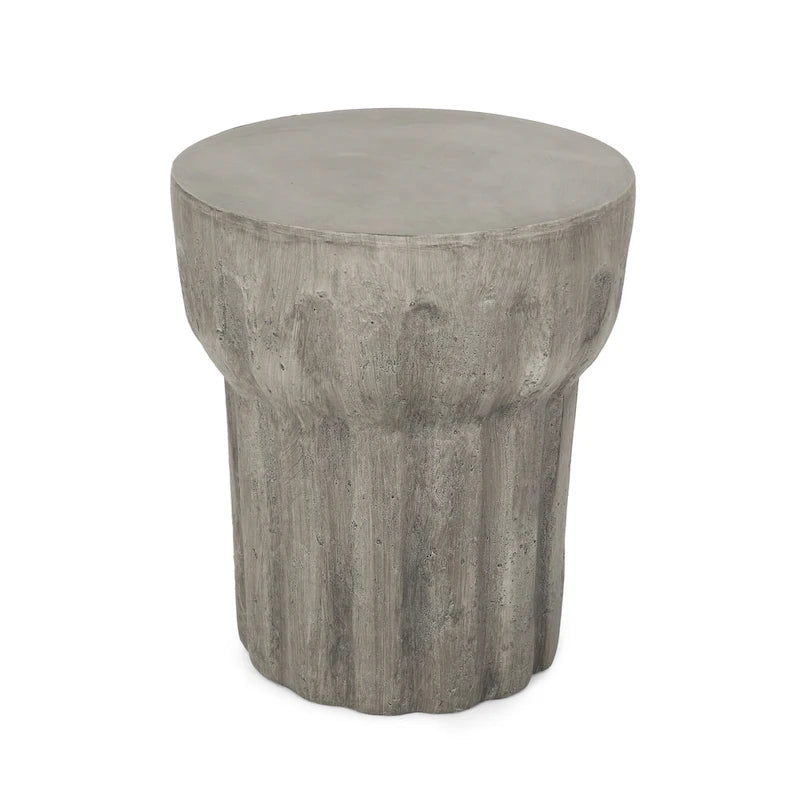Table d'appoint décorative en béton léger intérieur/extérieur – 40 cm (L) x 46,5 cm (H)