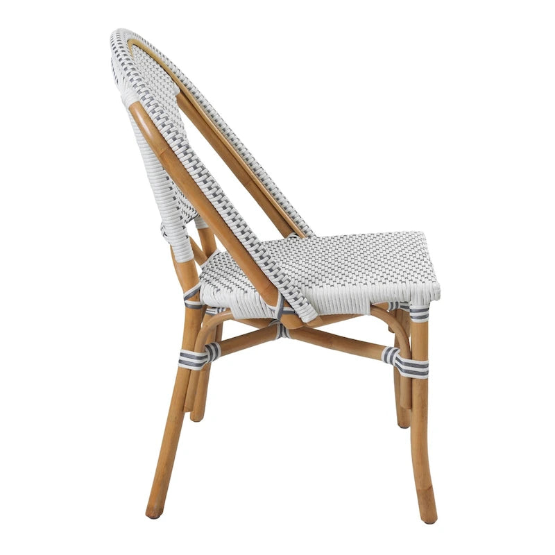 Chaise bistrot en rotin avec tissage synthétique tout temps