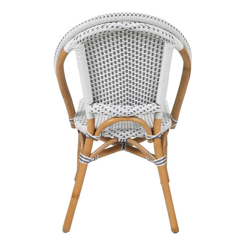 Chaise bistrot en rotin avec tissage synthétique tout temps