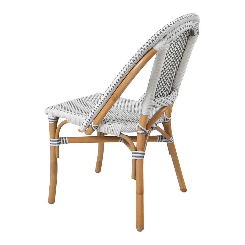 Chaise bistrot en rotin avec tissage synthétique tout temps