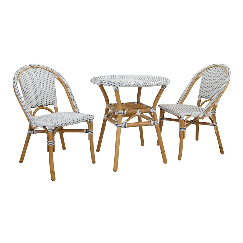 Chaise bistrot en rotin avec tissage synthétique tout temps