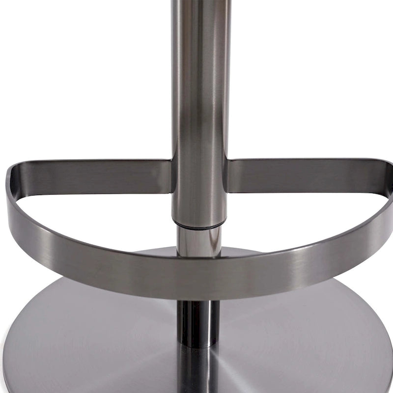 Tabouret de bar kaki en PU avec hauteur réglable et pivotement à 360°