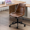 Chaise de bureau pivotante en similicuir courbé avec vérin pneumatique