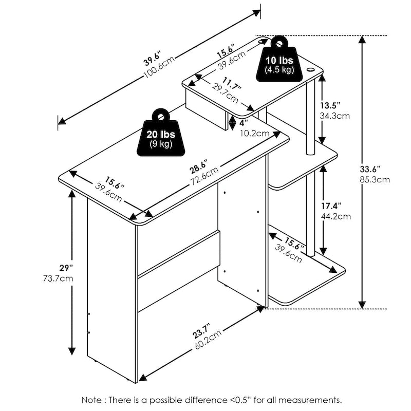 Bureau d'ordinateur portable efficace pour la maison