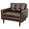 Fauteuil en cuir reconstitué de style Mid-Century Modern